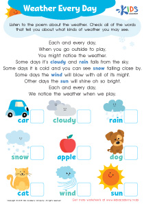 Hows the Weather Worksheet: Free Printable PDF for Kids